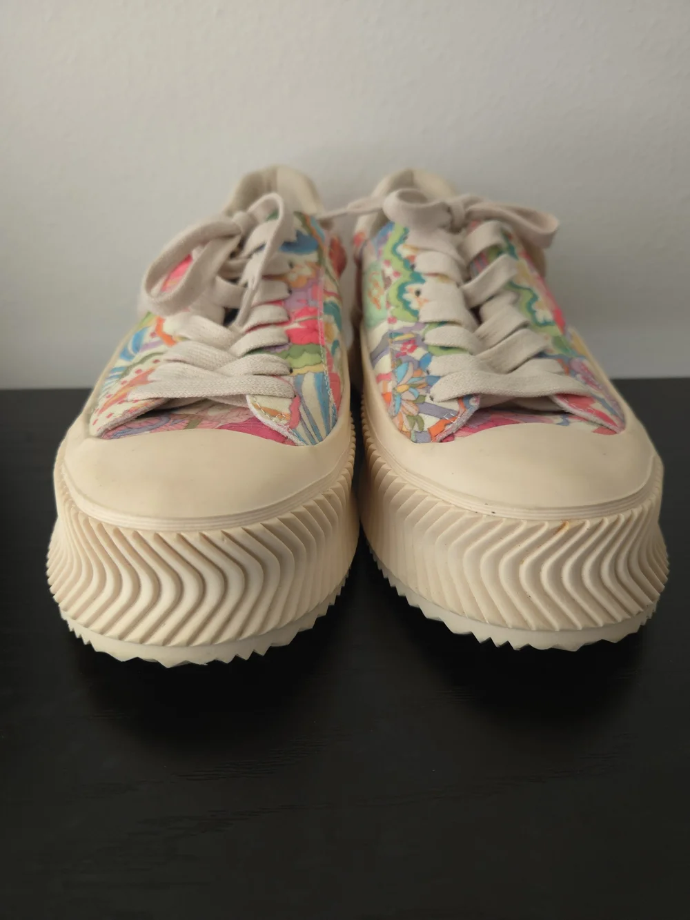 Circus by Sam Edelman Floral Platform Sneakers - Cream Multicolor